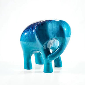 Brushed Aqua Elephant XL Ornament | 12cm | Recycled Aluminium - Give And Glow