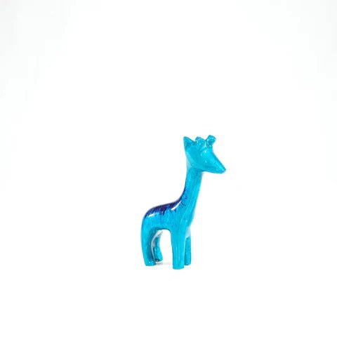 Brushed Aqua Giraffe Small Ornament | 9cm | Recycled Aluminium - Give And Glow
