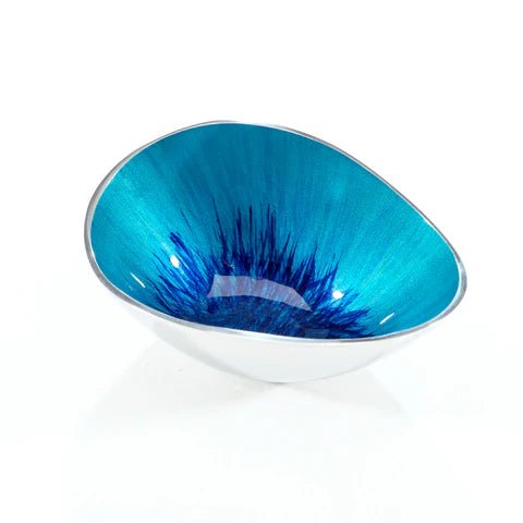 Brushed Aqua Oval Bowl Small | 15cm x 11cm | Recycled Aluminium - Give And Glow