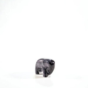 Brushed Black Elephant Small Ornament | 5cm | Recycled Aluminium - Give And Glow