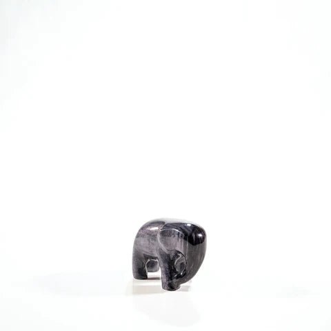 Brushed Black Elephant Small Ornament | 5cm | Recycled Aluminium - Give And Glow
