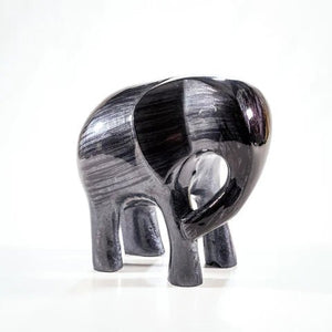 Brushed Black Elephant XL Ornament | 12cm | Recycled Aluminium - Give And Glow