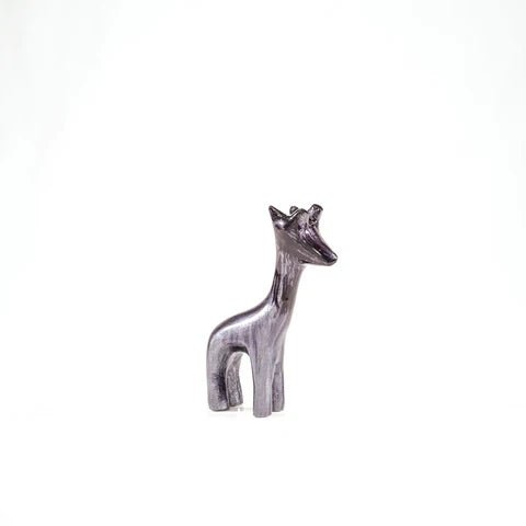 Brushed Black Giraffe Small Ornament | 9cm | Recycled Aluminium - Give And Glow