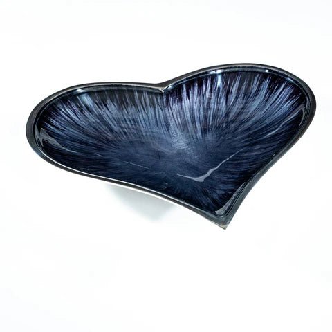 Brushed Black Heart Dish Large | 25cm x 24cm | Recycled Aluminium - Give And Glow