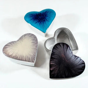 Brushed Black Heart Trinket Box | 10cm x 9.5cm | Recycled Aluminium - Give And Glow