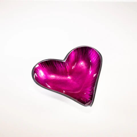 Brushed Pink Heart Dish Small | 15cm x 10cm | Recycled Aluminium - Give And Glow