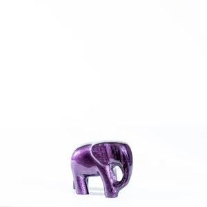Brushed Purple Elephant Medium Ornament | 7cm | Recycled Aluminium - Give And Glow
