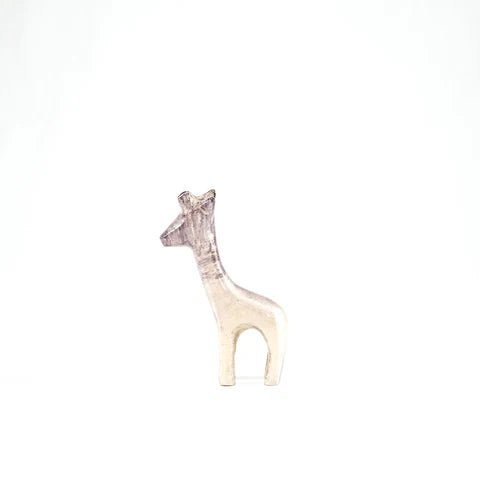Brushed Silver Giraffe Small Ornament | 9cm | Recycled Aluminium - Give And Glow