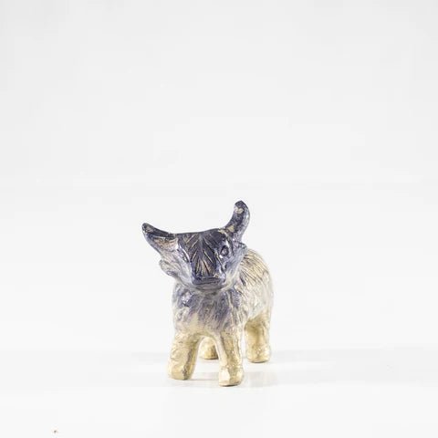 Brushed Silver Highland Cow Medium Ornament | 7.5cm | Recycled Aluminium - Give And Glow