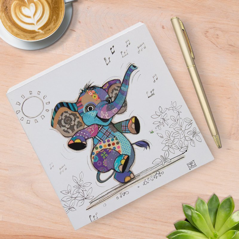 Bug Art Elly Elephant Memo Pad with Pen – 14cm x 14cm - Give And Glow