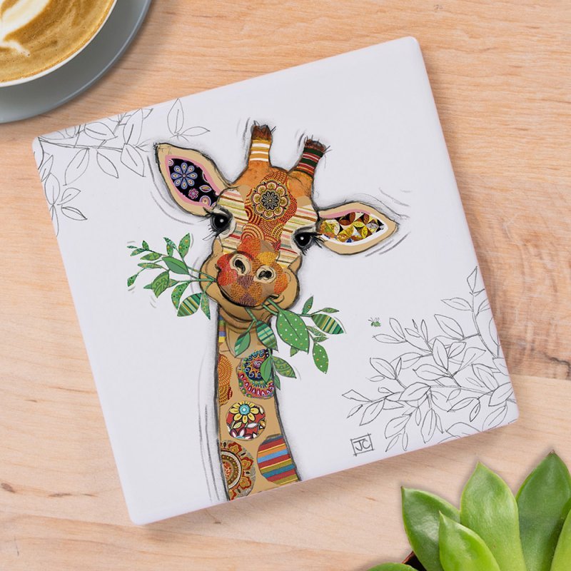 Bug Art Gina Giraffe Coaster – 10cm x 10cm - Give And Glow