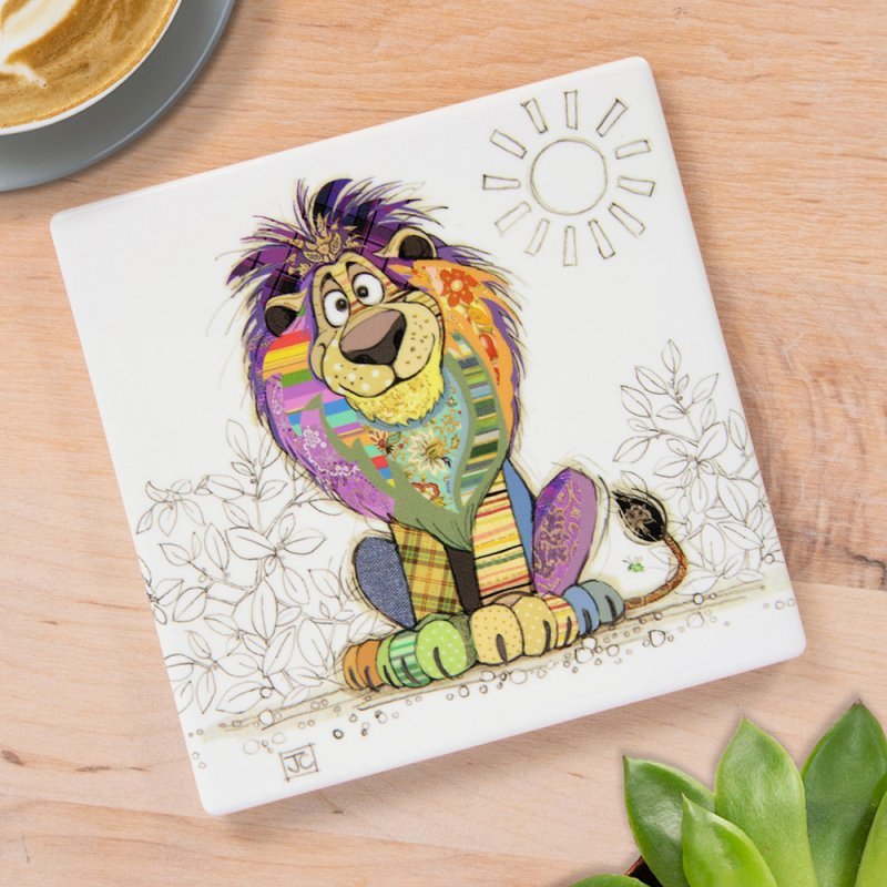 Bug Art Louis Lion Coaster – 10cm x 10cm - Give And Glow