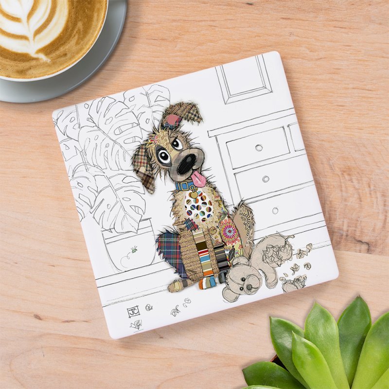 Bug Art Murphy Mutt Coaster – 10cm x 10cm - Give And Glow