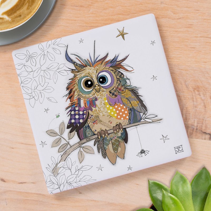 Bug Art Otto Owl Coaster – 10cm x 10cm - Give And Glow