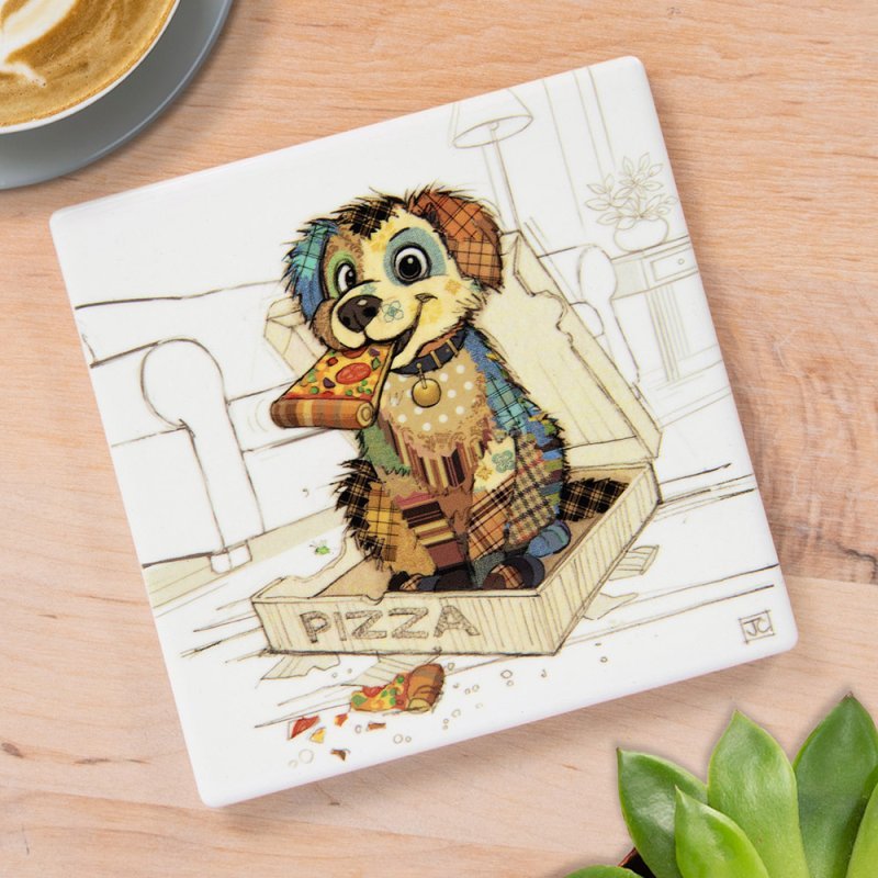 Bug Art Pedro Pup Coaster – 10cm x 10cm - Give And Glow