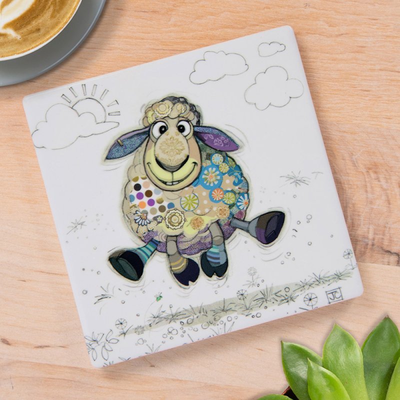 Bug Art Sasha Sheep Coaster – 10cm x 10cm - Give And Glow