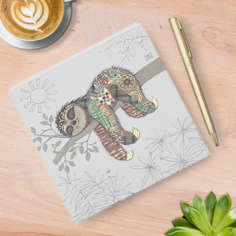 Bug Art Simon Sloth Memo Pad with Pen – 14cm x 14cm - Give And Glow
