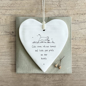 Cat Paw Prints On Hearts Wobbly Ripple Heart | 9cm x 9cm - Give And Glow