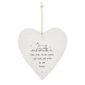 Cat Paw Prints On Hearts Wobbly Ripple Heart | 9cm x 9cm - Give And Glow