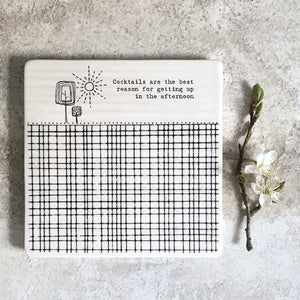 Cocktails Are the Best Reason – Square Ceramic Coaster | 10.5cm - Give And Glow