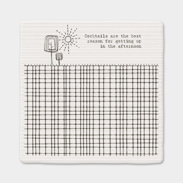 Cocktails Are the Best Reason – Square Ceramic Coaster | 10.5cm - Give And Glow