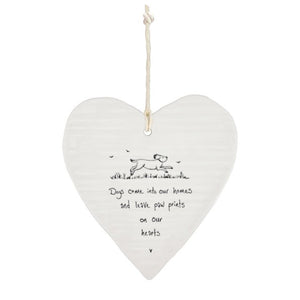 Dog Paw Prints On Hearts Wobbly Ripple Heart | 9cm x 9cm - Give And Glow