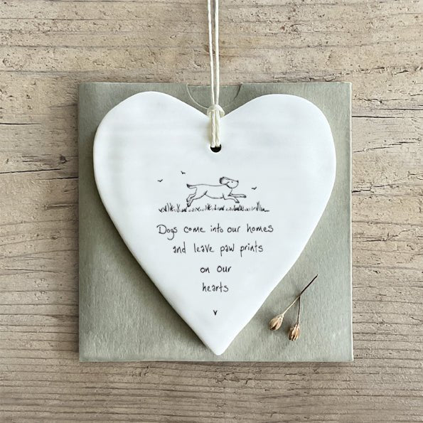 Dog Paw Prints On Hearts Wobbly Ripple Heart | 9cm x 9cm - Give And Glow