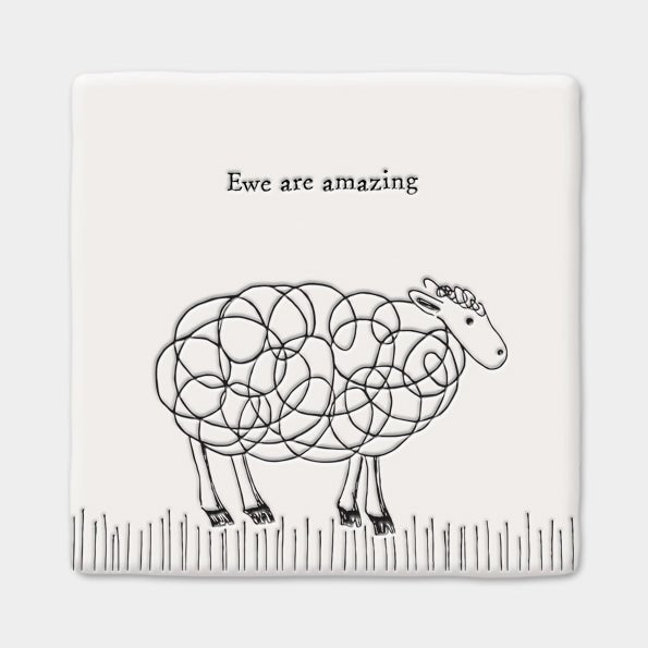 Ewe Are Amazing – Square Ceramic Coaster | 10.5cm - Give And Glow
