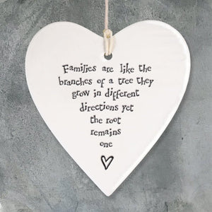 Families Like Branches Ceramic Heart | 9cm x 9.5cm - Give And Glow
