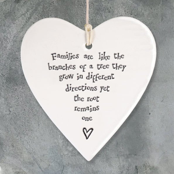 Families Like Branches Ceramic Heart | 9cm x 9.5cm - Give And Glow