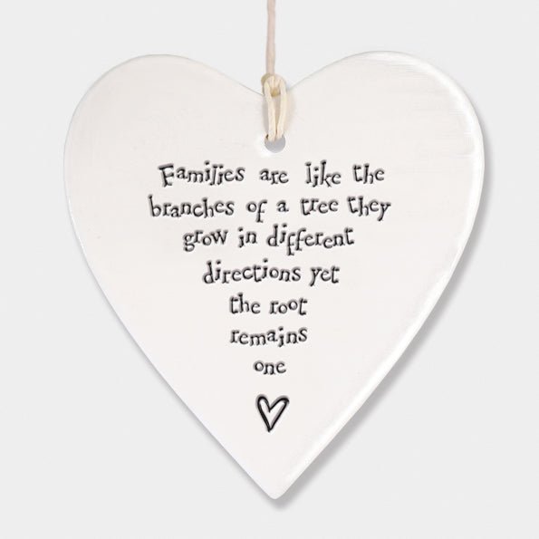 Families Like Branches Ceramic Heart | 9cm x 9.5cm - Give And Glow