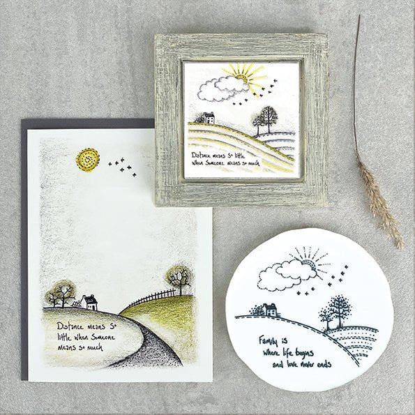 Family Is Where Life Begins – Round Ceramic Coaster | 10cm x 10cm - Give And Glow