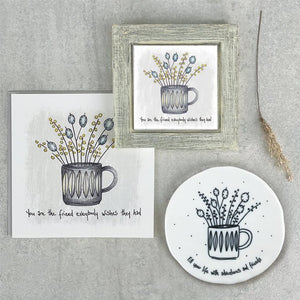 Fill Your Life With Adventures – Round Ceramic Coaster | 10cm x 10cm - Give And Glow