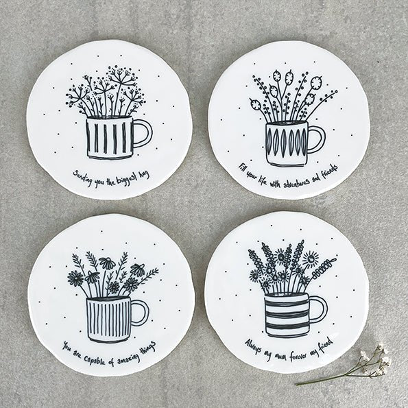 Fill Your Life With Adventures – Round Ceramic Coaster | 10cm x 10cm - Give And Glow