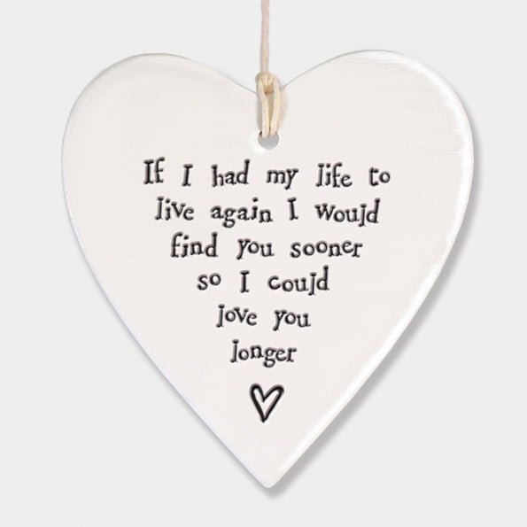 Find You Sooner Love You Longer Ceramic Heart | 9cm x 9.5cm - Give And Glow