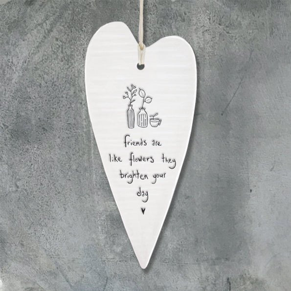Friends Are Like Flowers Long Wobbly Ripple Heart | 6cm x 13.7cm - Give And Glow