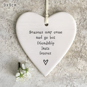 Friendship Lasts Forever Ceramic Heart | 9cm x 9cm - Give And Glow