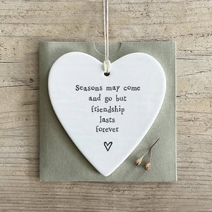 Friendship Lasts Forever Ceramic Heart | 9cm x 9cm - Give And Glow