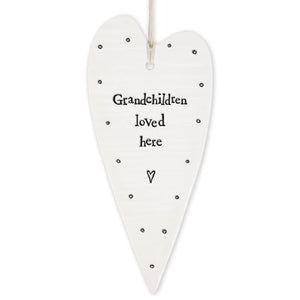 Grandchildren Loved Here Long Wobbly Ripple Heart | 6cm x 13.7cm - Give And Glow