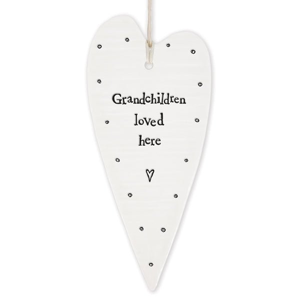 Grandchildren Loved Here Long Wobbly Ripple Heart | 6cm x 13.7cm - Give And Glow