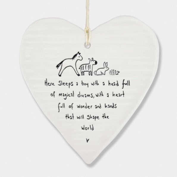 Here Sleeps A Boy Full Of Magical Wobbly Ripple Heart | 9cm x 9cm - Give And Glow