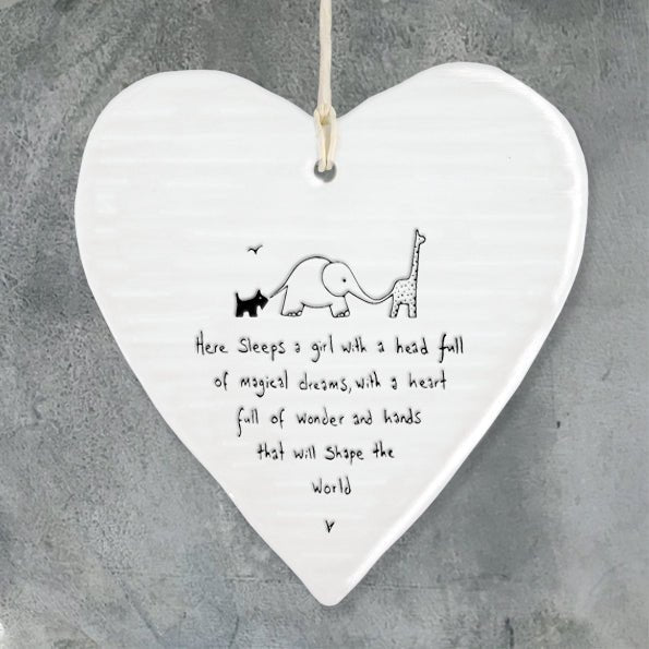 Here Sleeps A Girl Full Of Dreams Wobbly Ripple Heart | 9cm x 9cm - Give And Glow