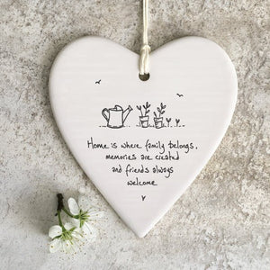 Home Is Where Family Belongs Wobbly Ripple Heart | 9cm x 9cm - Give And Glow