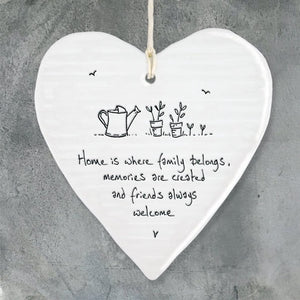 Home Is Where Family Belongs Wobbly Ripple Heart | 9cm x 9cm - Give And Glow