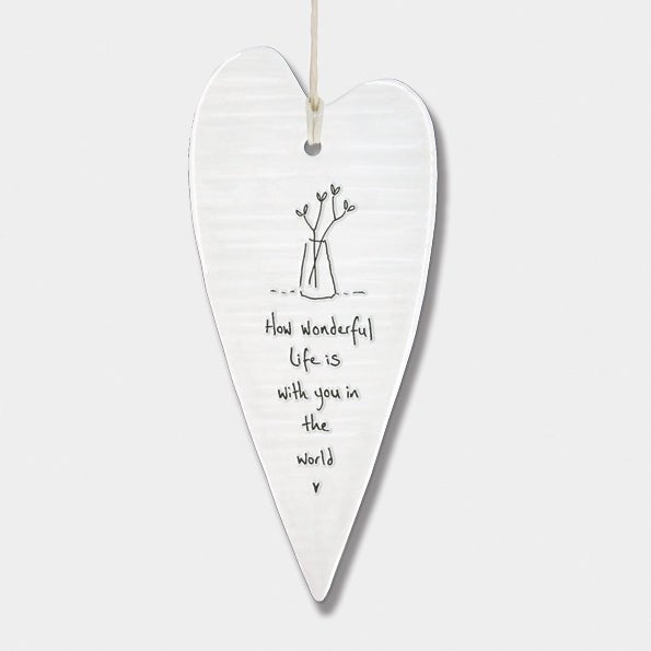 How Wonderful Life Is With You Long Wobbly Ripple Heart | 6cm x 13.7cm - Give And Glow