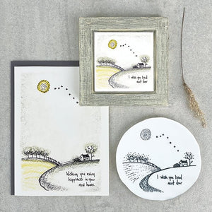 I Wish You Lived Next Door – Round Ceramic Coaster | 10cm x 10cm - Give And Glow