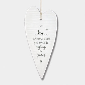 In A World Where You Could Be Anything Long Wobbly Ripple Heart | 6cm x 13.7cm - Give And Glow