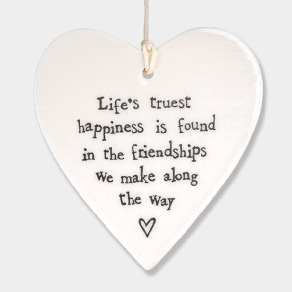 Life’s Truest Happiness Friendship Ceramic Heart | 9cm x 9.5cm - Give And Glow