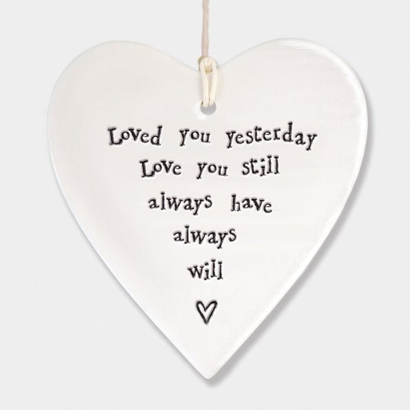 Loved You Yesterday Ceramic Heart | 9cm x 9.5cm - Give And Glow