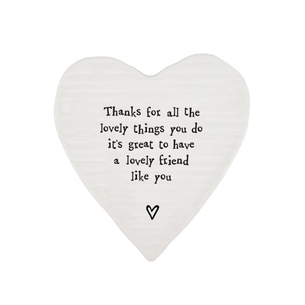 Lovely Friend Like You – Ceramic Heart Coaster | 10cm x 11cm - Give And Glow